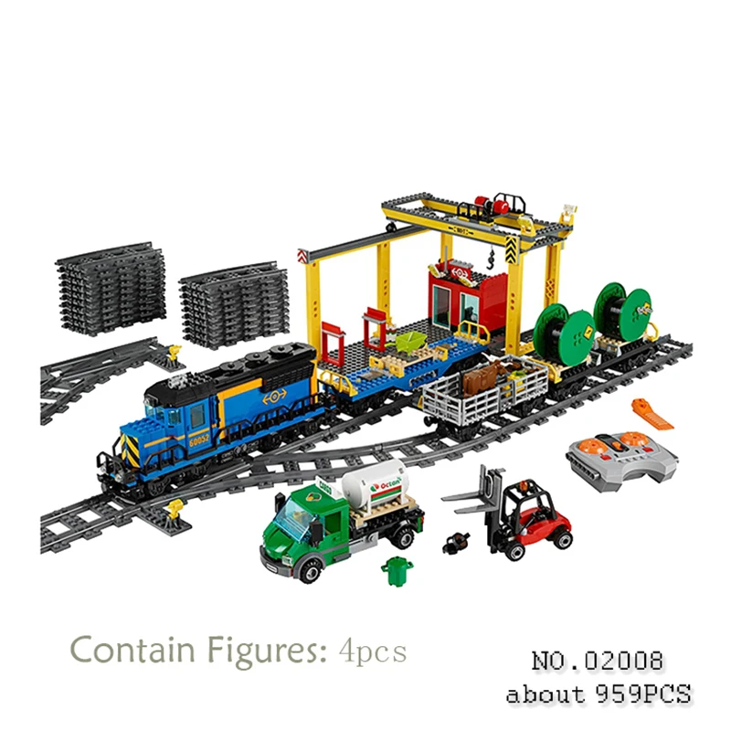 

Compatible With Lego City 60052 Model 02008 959pcs Explorers Cargo Train Figure building blocks Bricks toys for children
