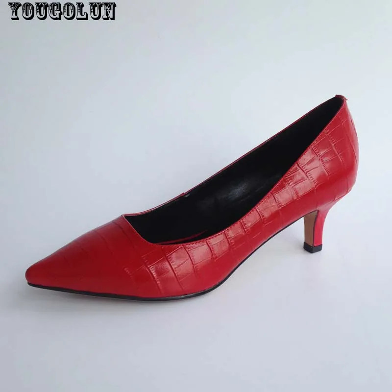 red black and white high heels