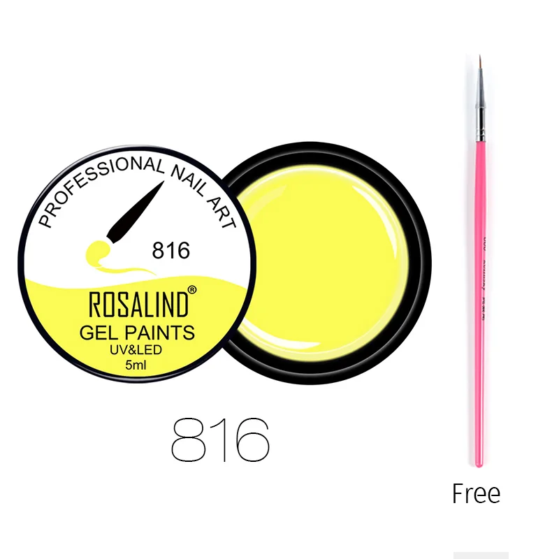 ROSALIND купить 1 получить 1 подарок краска для ногтей гель Дизайн ногтей маникюр 99 цветов УФ светодиодный лак для ногтей - Цвет: 816