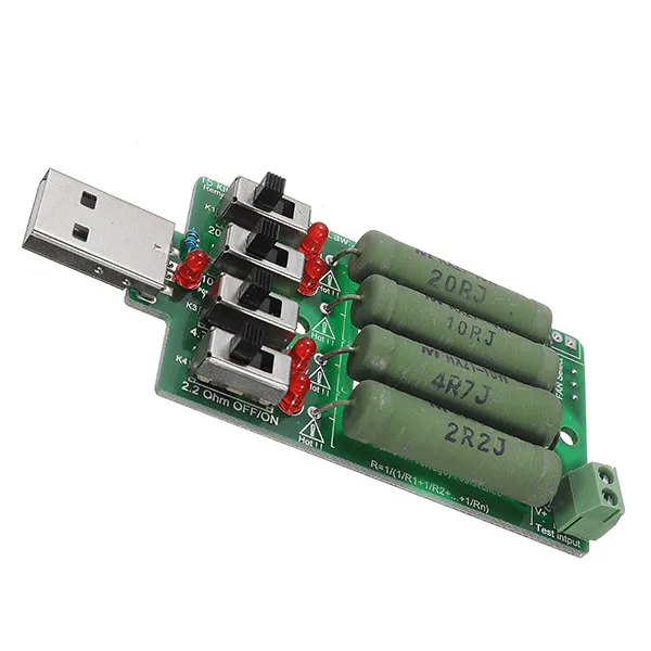 10 Вт 4 переключателя USB старение разряд погрузчик 15 видов тестовый ток нагрузки мощность резистор для банка питания мобильного телефона зарядное устройство USB мощность