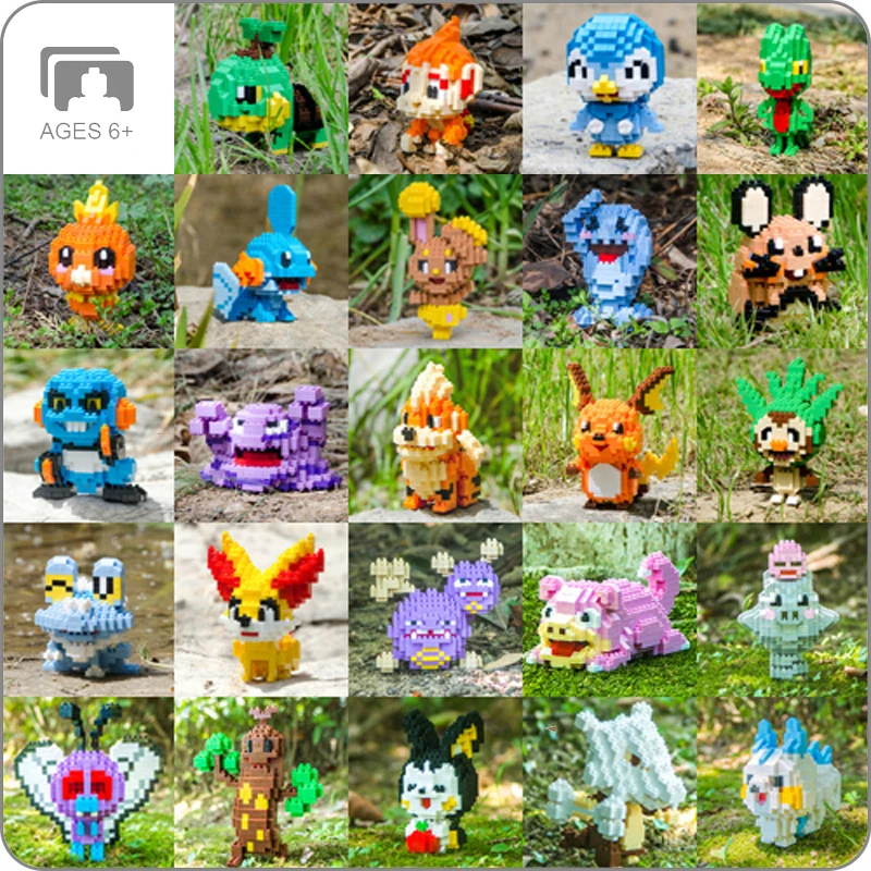 SC Pocket Monster Butterfree sudowooodo Froakie Growlithe Raichu Mudkip животное DIY мини-строительство алмаз маленькие блоки кирпичная игрушка