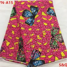 Горячая tissus воск африканская ткань с камнем Анкара Ткань 6 ярдов хлопчатобумажная ткань для платья африканская восковая печать ткань YN-A15