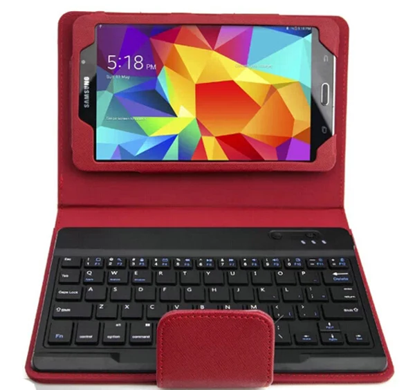 Съемный Беспроводной Bluetooth клавиатура кожаный чехол-подставка для Samsung Galaxy Tab 4 7 0