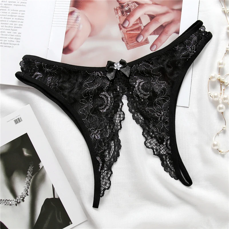 

4 Color Women's Sexy Product Lace Crotchless Open Crotch Thongs and G strings Tangas Women Sexy Panties Intimates Underpants