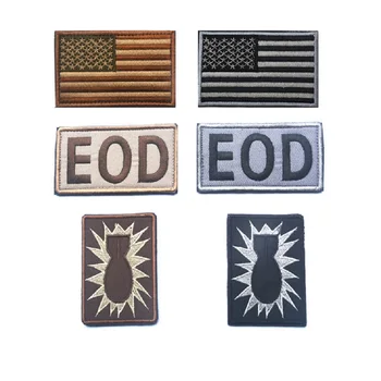 

10set/lot Two or three piece a set 3D Embroidery patches American Flag/EOD patches Bomb disposal chapter USARMY patches