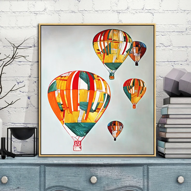Wholesale Hot Air Balloon Abstract Oil Painting Printed On Canvas Wall