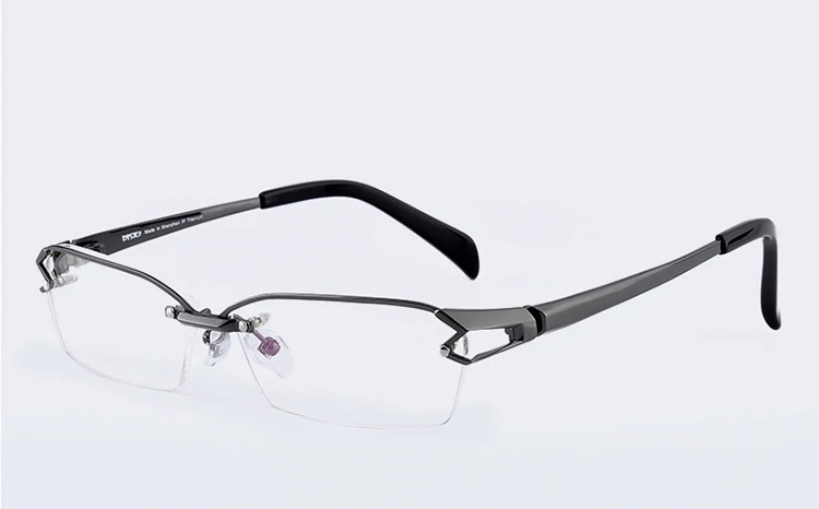 Оправа для очков из чистого титана с половинной оправой, уникальный дизайн, мужские очки, костюм для чтения, прозрачные очки, оптические очки, prescpriton, gafas - Цвет оправы: Серый
