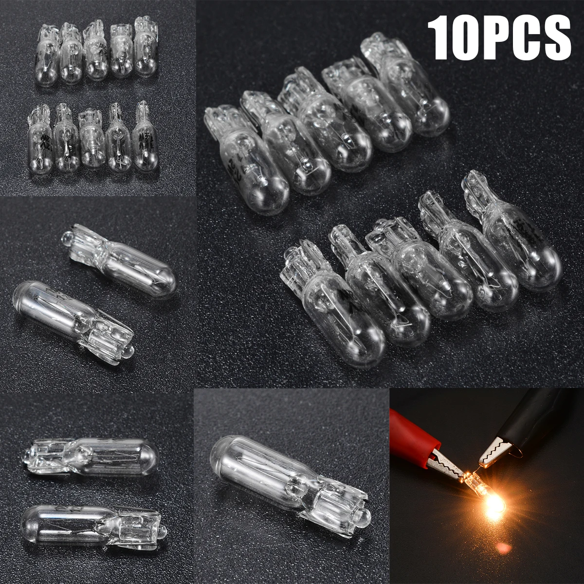 Mayitr 10pcs T5 286 Glass Light Bulb 12V 1.2W Amber Car Wedge Dashboard Instrument Panel Brake Lights for Car Bulbs