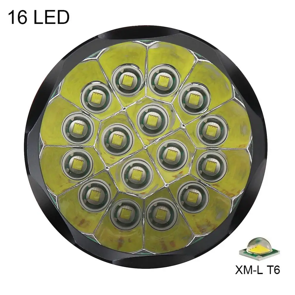 Секьюритин супер яркий 16x XM-L T6 светодиодный 7200 люмен Водонепроницаемый флэш-светильник фонарь с 6 режимами светильник с поддержкой USB зарядки