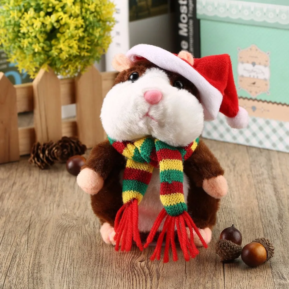 

16/18cm Funny Talking Hamster Mouse Pet Plush Toy Nodding Walking Sound Record Hamster Animal Stuffed Kids Educational Toy Gift