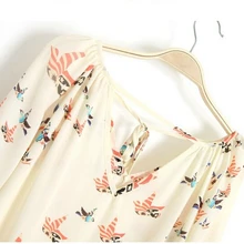 MYTL женская шифоновая блуза в европейском стиле с цветочным принтом и v-образным вырезом, Повседневная рубашка телесного цвета, блузы с длинными рукавами, женские топы Roupa