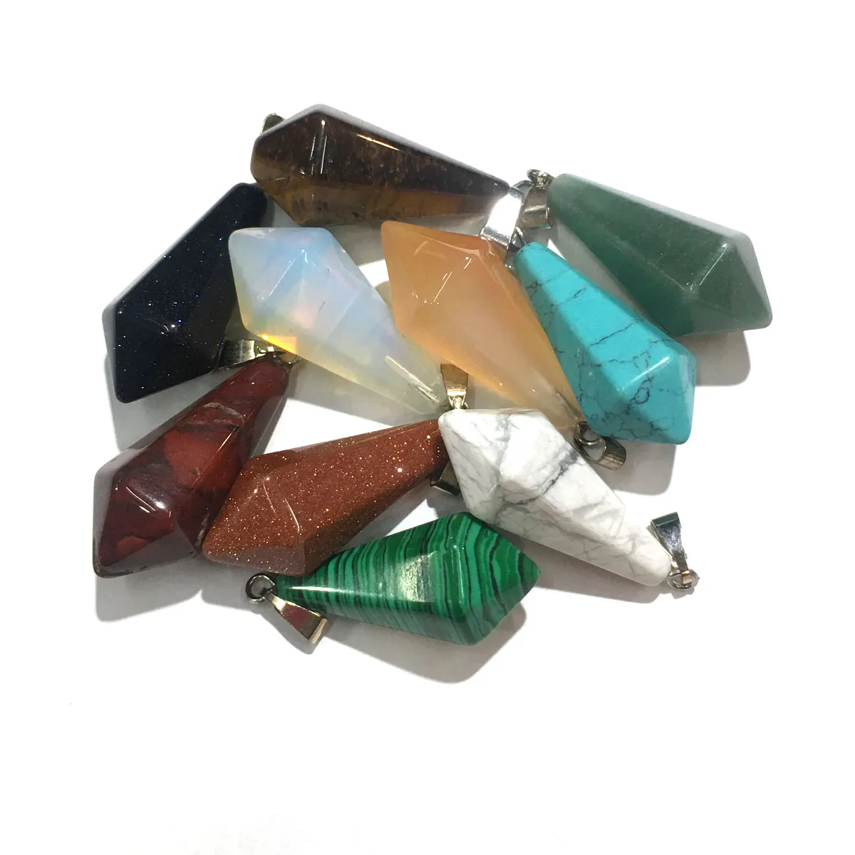 

Natural Stone Pendants Crystal Agates Necklace Pendant for Jewelry Making Good Quality Size 12mmx31mm