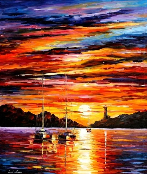 CS-1012 cross stitch kit sailing ship boat on the sea sunset sunrise painting.jpg