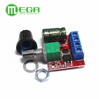 

Mini DC Motor PWM Speed Controller 3V 6V 12V 24V 35VDC 90W 5A DC Motor Speed Control Switch LED Dimmer