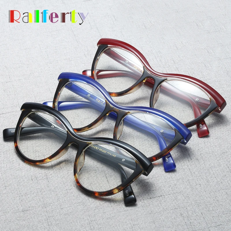 Ralferty оправа для очков в стиле кошачьи глаза женские брендовые дизайнерские оправы для очков по рецепту оптическая близорукость женские очки без градусов F97565