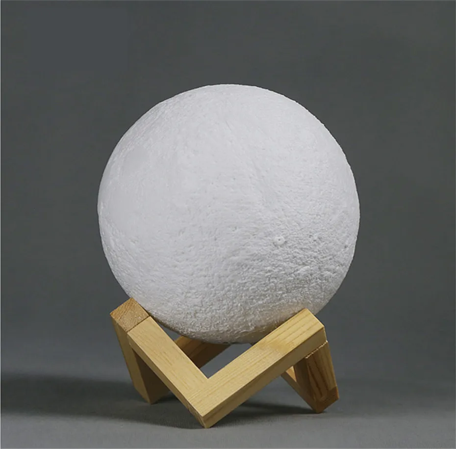 

Rechargeable 3D Print Moon Lamp 2 Color Change Touch Switch Bedroom Bookcase Night Light Home Decor Creative Gift