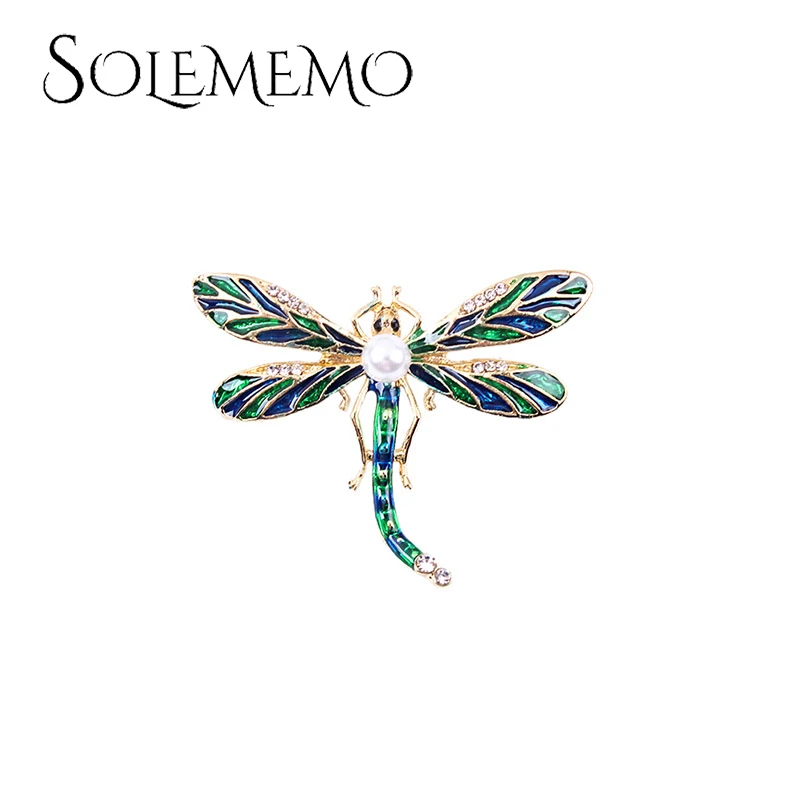 

Solememo New Arrivals Crystal Vintage Dragonfly Brooches for Women Large Insect Opal Brooch Pin Dress Coat Buckle Jewelry X0204