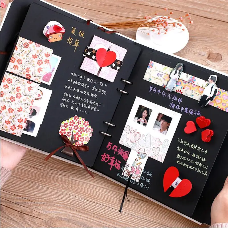 Album with 38 funny cards DIY Creative handmade gift Paste baby photos album  Memorial Christmas gift free shipping - AliExpress