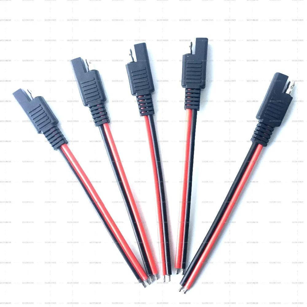 

5 pcs Quick SAE Connect Disconnect Waterproof Heavy Duty Plug 14 AWG Copper Cord Power Cable Solder Ends for Battery Starter diy