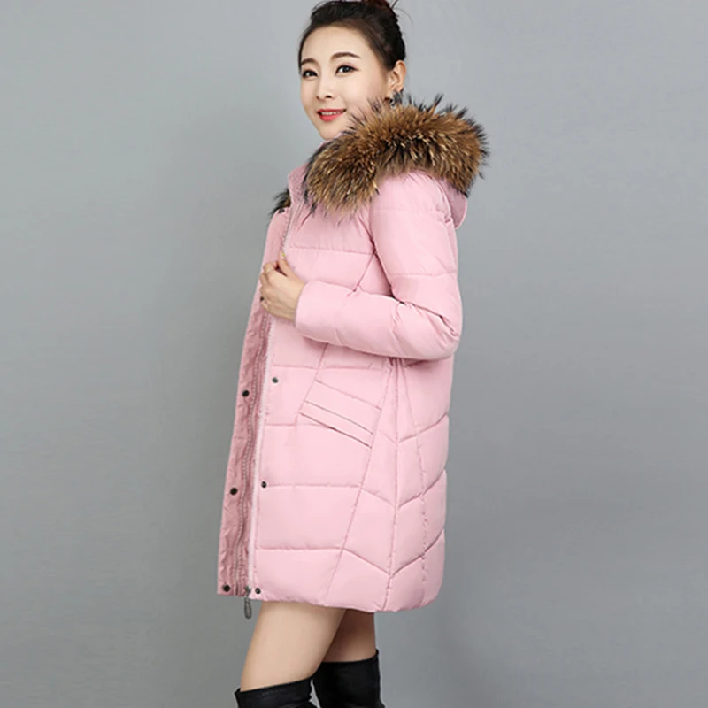 

Female Parka Winter Jacket Coat 2018 New Fashion Hooded Fake Fur Collar Thicken Down Cotton Jacket Plus Size 3XL Women Clothing