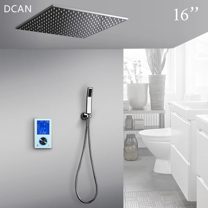 Наборы для душа Интеллектуальный ЖК-цифровой 2" SPA Mist LED Touch Mixer Набор для душа - Цвет: 850005-16inch-no-led