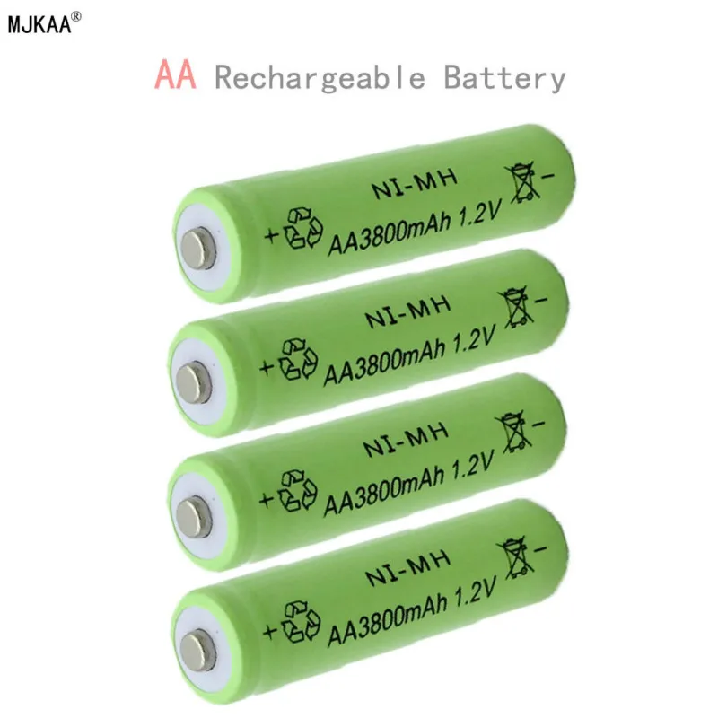 

4pcs/set 1.2V 3800mah AA Battery Ni-MH Rechargeable Neutral Battery for camera Remote Control toys Flashlight