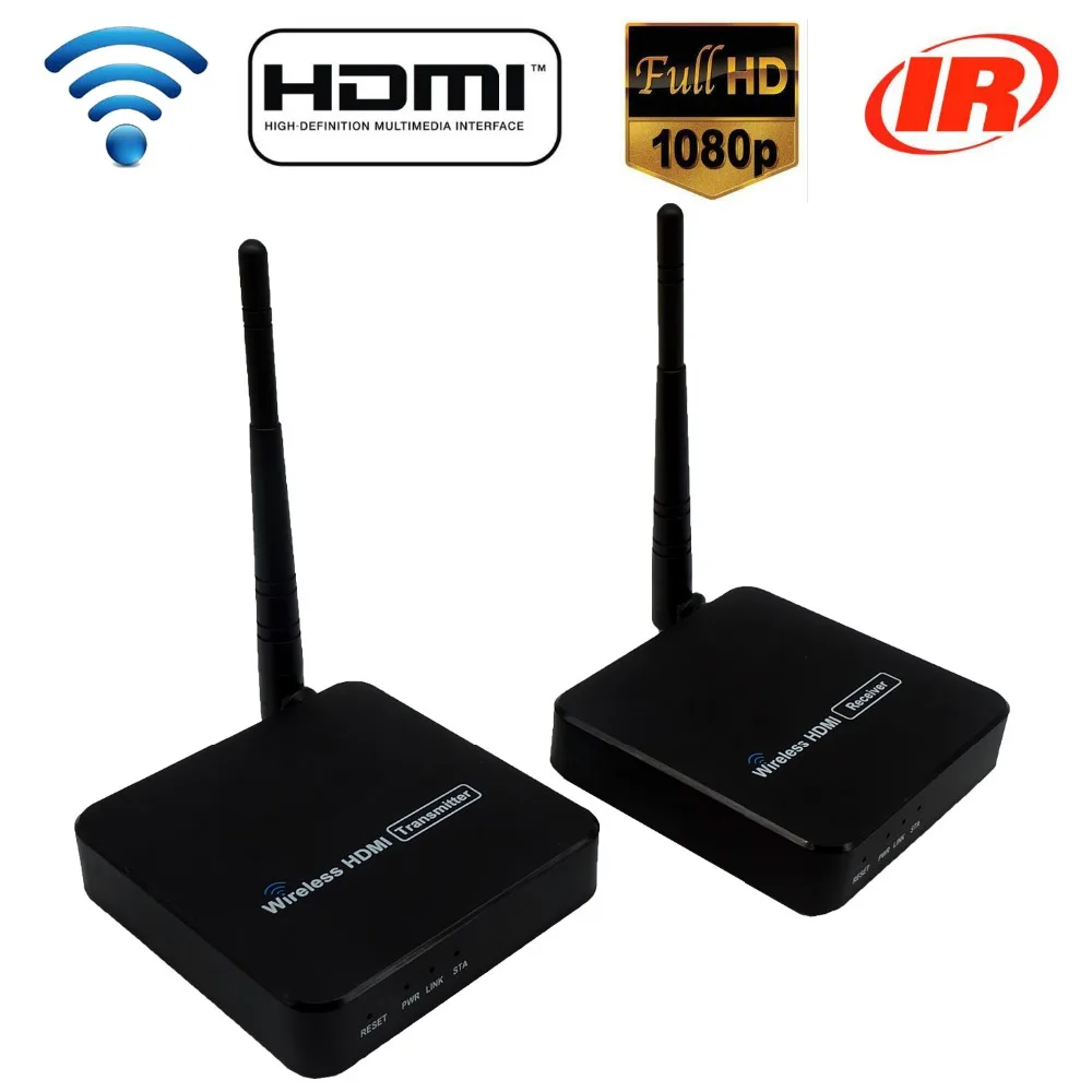 PUZHIJIE Wireless HDMI Extender 165ft with Antenna 1080p IR remote