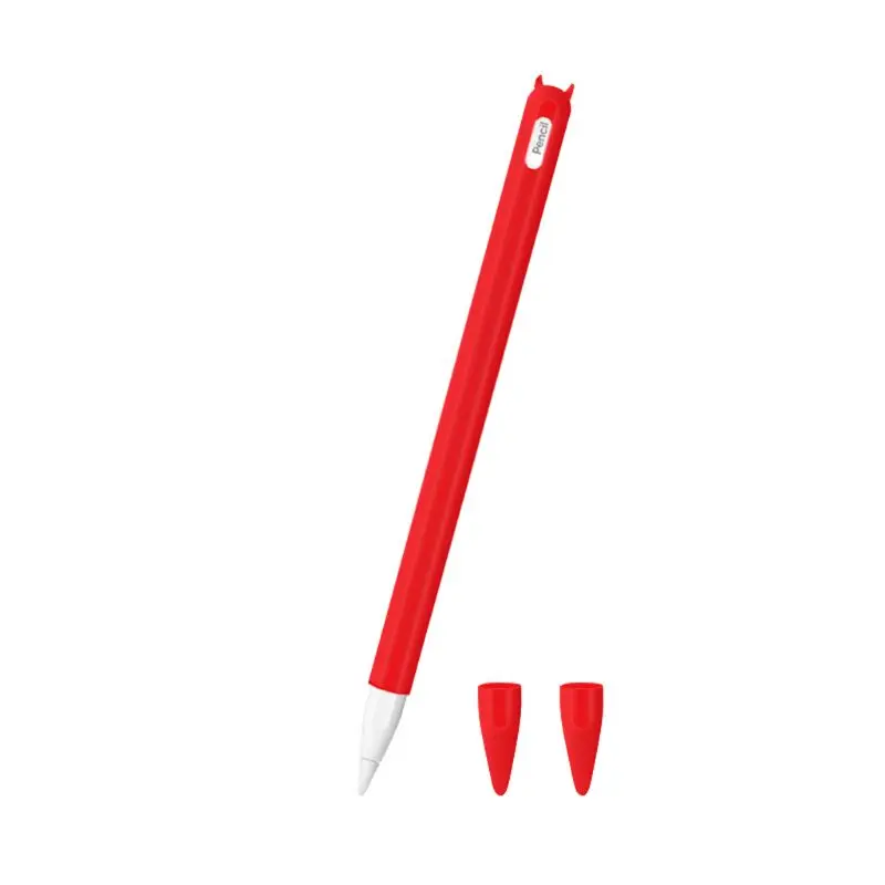 Портативный мягкий силиконовый защитный чехол для Apple ipad Pro Pencil 2nd - Цвет: R