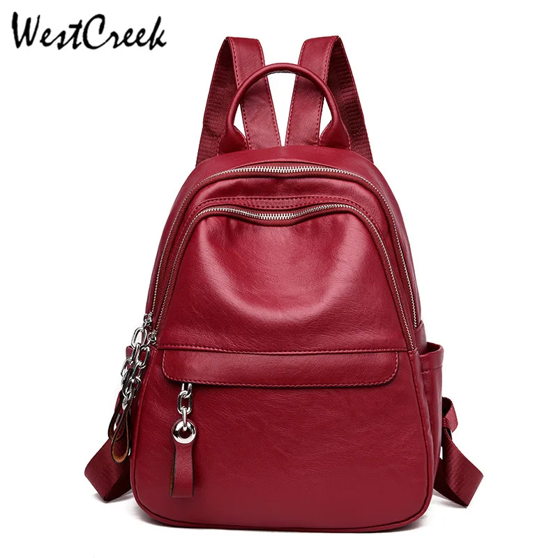 

WESTCREEK Brand PU Leather Backpacks Women Travel College Bag for Girls Ladies Bagpack High Capacity Back Pack Daily Bookbag
