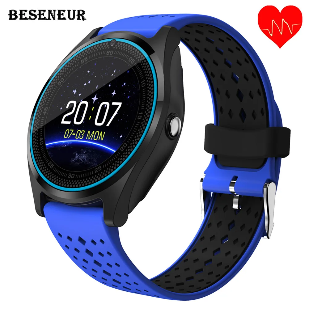 

Beseneur V9 HR Smart Watch with Camera Touch Screen Support SIM TF Card Bluetooth Smartwatch for Android Phone Wearable Devices