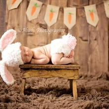 Шапка для новорожденных девочек, вязаная шапка в форме кролика для мальчиков, детский подгузник, комплект для фотосъемки новорожденных, Размер: 0-1 м, 3-4 м