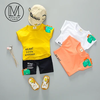 

Baby Boys Clothes Summer Kids Clothes Sets T-shirt+Pants Suit Newborn Cartoon Dinosour Printed Children Clothes Bebes Sport Sets