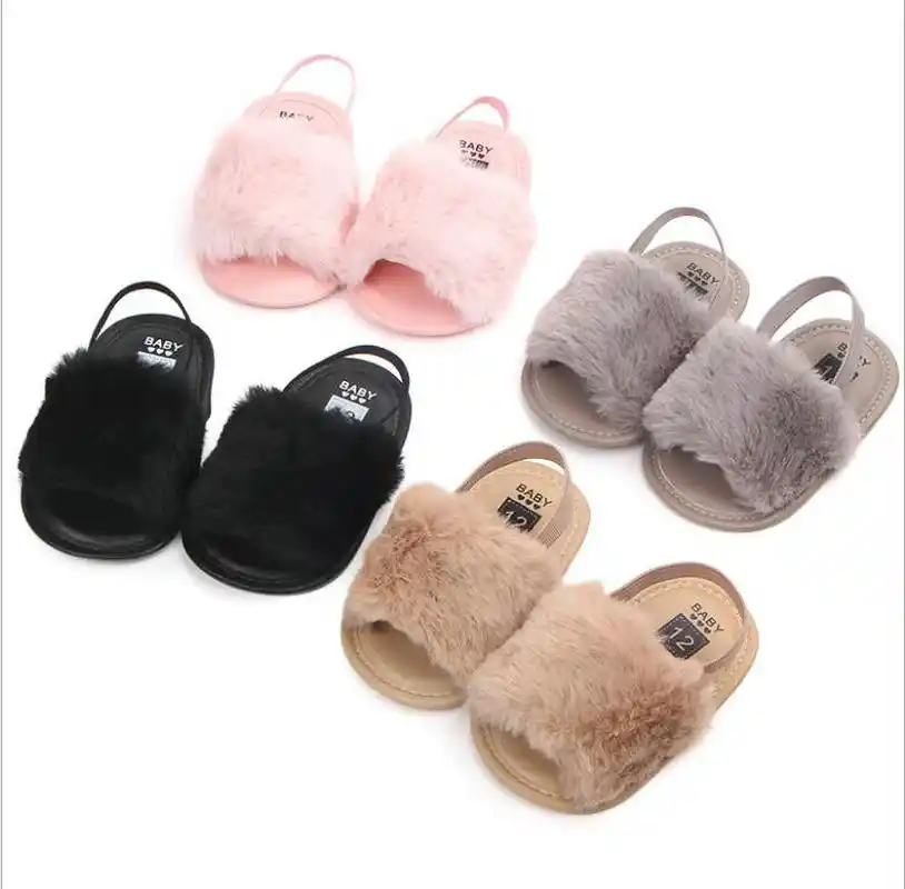 baby girl fur slipper Sneaker shoes 