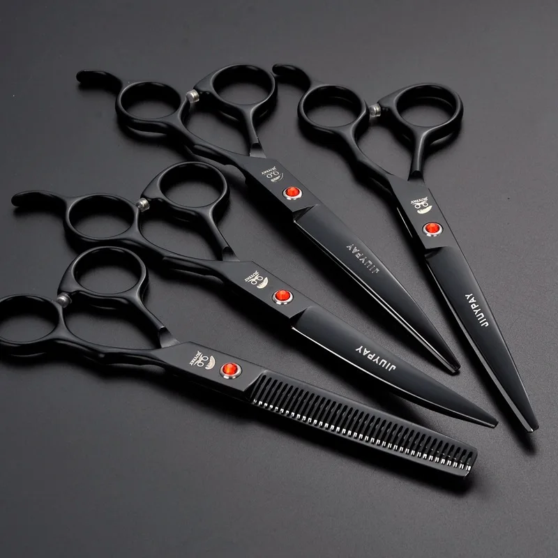 7.0 inch Professional Pet dog Grooming Scissors Hair Cutting set Straight & Thinning & Curved scissors 4pcs set with comb (1)