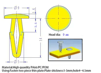

M5X14 R type plastic rivet Car clip fastener PCB thin plate board clinch bolt blind rivet,transparent pc signage billboard screw