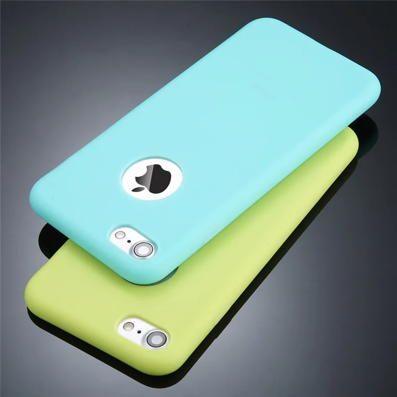 

Case For iphone X XR 10 XS Max 8 7 6 S 6S Plus 5 5SE 6Plus 7Plus Cell Phone Back Cover Candy Solid Color Rubber Soft TPU Fundas