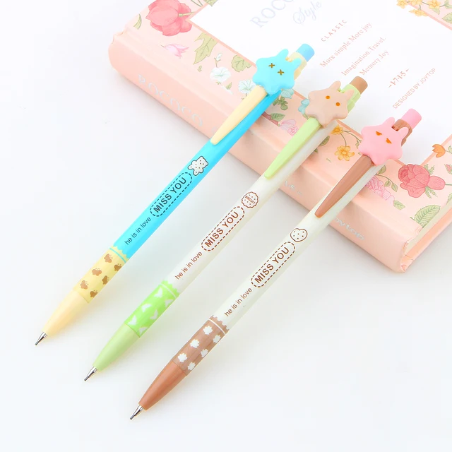 4pcs Cute Korean Stationery Star Mechanical Pencil Kawaii School Supplies Write Continuously 0