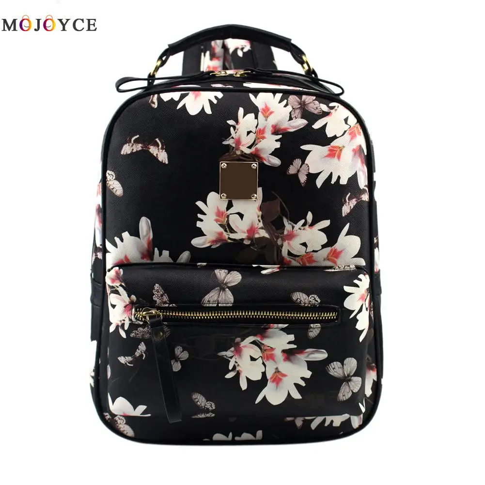 

2017 Lovely Floral Printing Backpack Women Leather Vintage Backpacks for Teenagers Girls Schoolbags Bag Mochila Feminina