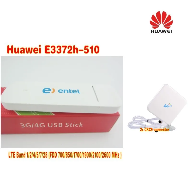

Huawei E3372h-510 LTE USB Stick Modem plus CRC9 35dbi 4G antenna
