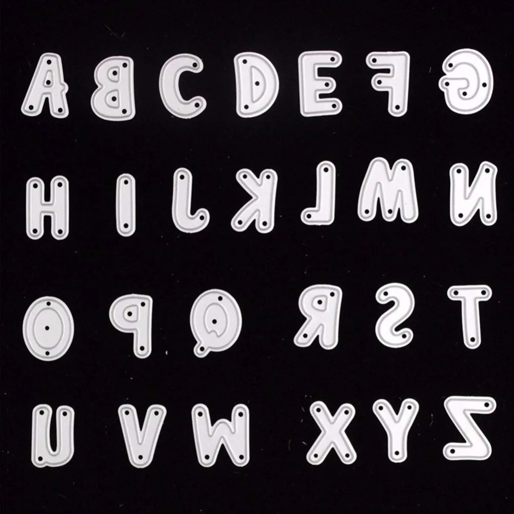 

2018 1 Set Twenty Six Alphabet Metal Cutting Dies Scrapbooking Embossing Folder Suit For Sizzix Fustella Big Shot Cutting Dies
