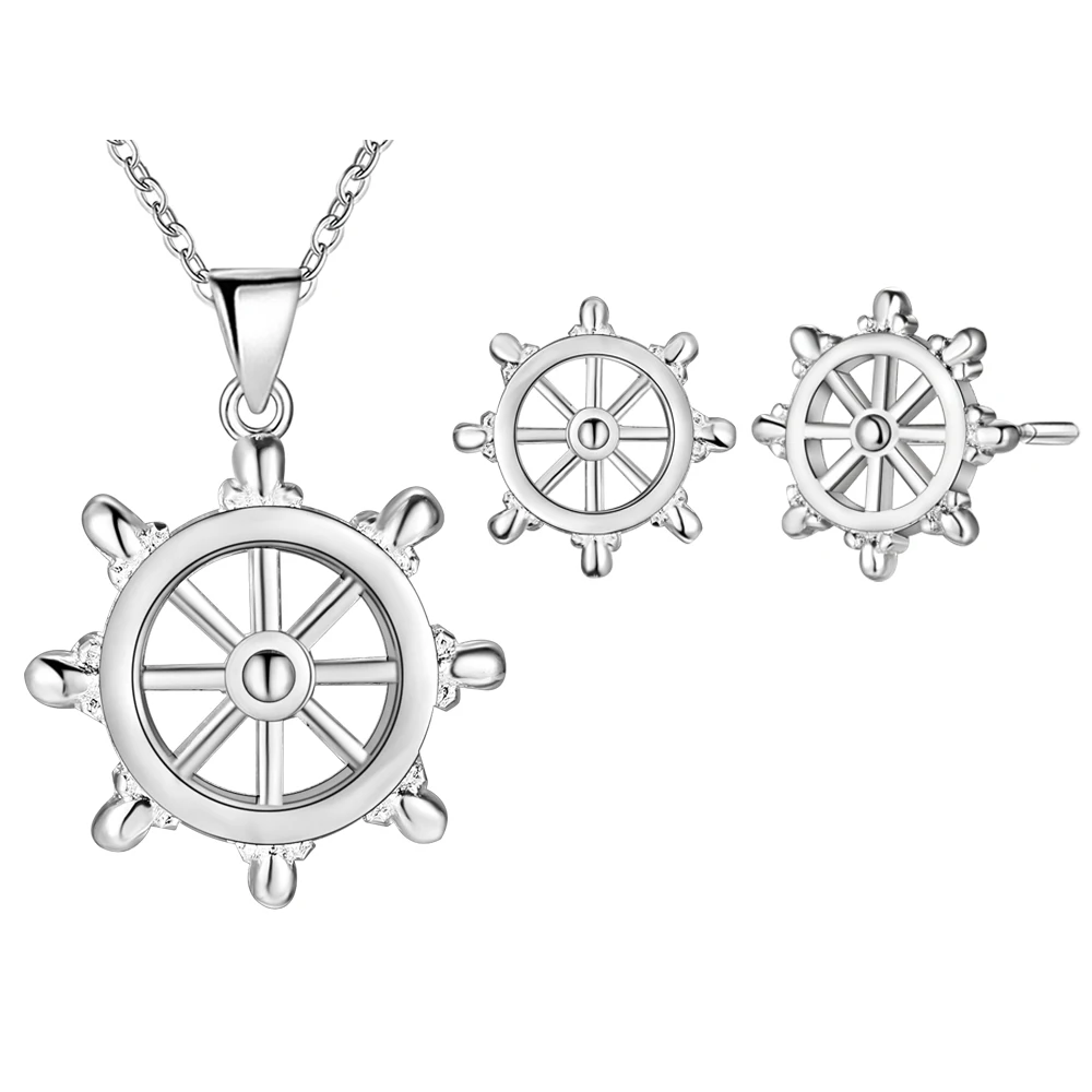 

2016 New Jewelry Set Vashiria Fashion Hot Wheels Pendant Necklace Earring Anniversary Gift 925 Silver Accessories PT597