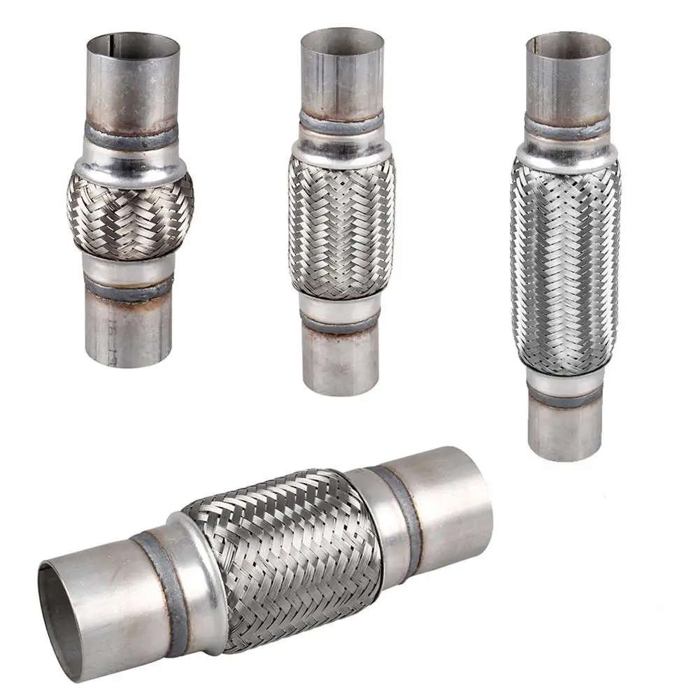 

Vehicle Accessories Stainless Steel Exhaust Flex Pipe Extensions Two-layer Woven Pipe 4 Sizes