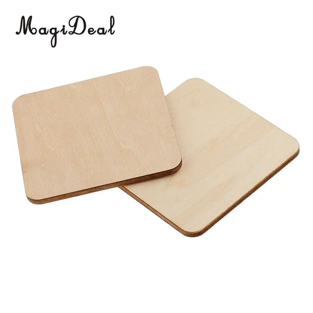 MagiDeal 10 Pieces Square MDF Unfinished Wood Pieces Blank Plaque Scrapbooking DIY Pyrography Craft Projects 60x60mm 