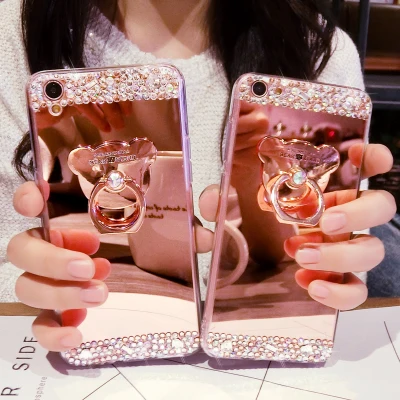 Роскошный зеркальный чехол с кристаллами и бриллиантами для iPhone 11 12 Pro MAX XS X XR 6 6S 7 8