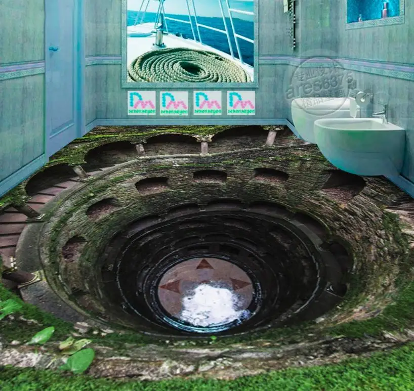 3D напольное покрытие для ванной на заказ 3d лестницы водонепроницаемые