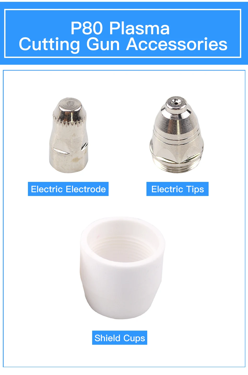 Инвертор DC плазменный резак запчасти 20 шт P80 Факел Расходные материалы режущие наконечники подходит 80A плазменный режущий пистолет/сварочный тоорч