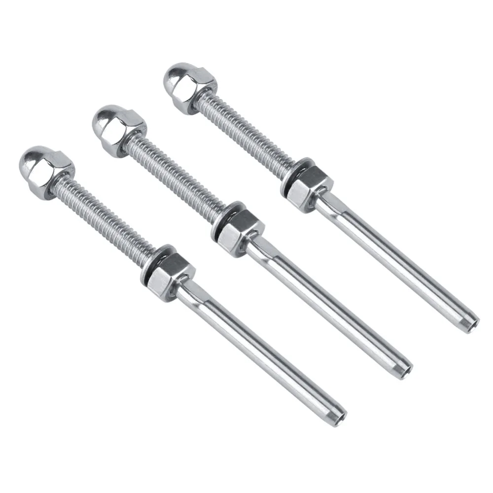 

10Pcs Stainless Steel Threaded Tensioner Stud Ends for 1/8'' Cable Railing System Threaded Terminal Cable Tensioner High Quality