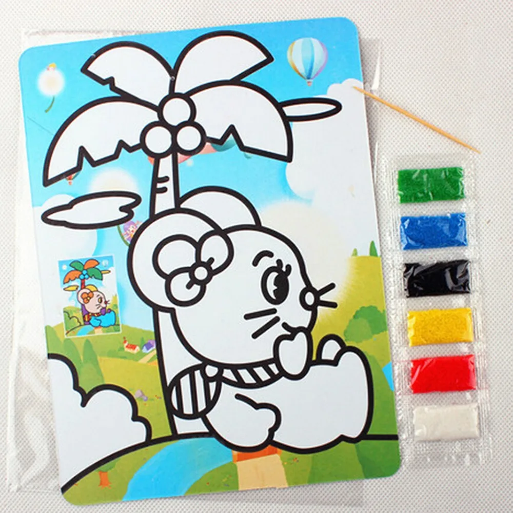 1 шт. DIY картина с песком детская игрушка для творчества обучающая царапинами 15 см