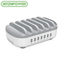 NTONPOWER Multi Ports USB Charger Station Dock 5V2.4A with Phone Holder Organizer Desktop charger for Phone Tablet xiaomi iPhone