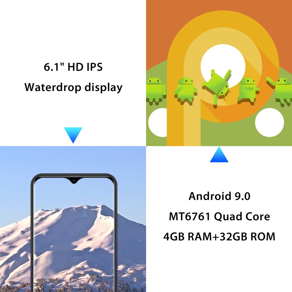 LEAGOO M13 смартфон с 6 1 дюймовым дисплеем четырёхъядерным процессором MTK6761 ОЗУ 4 Гб